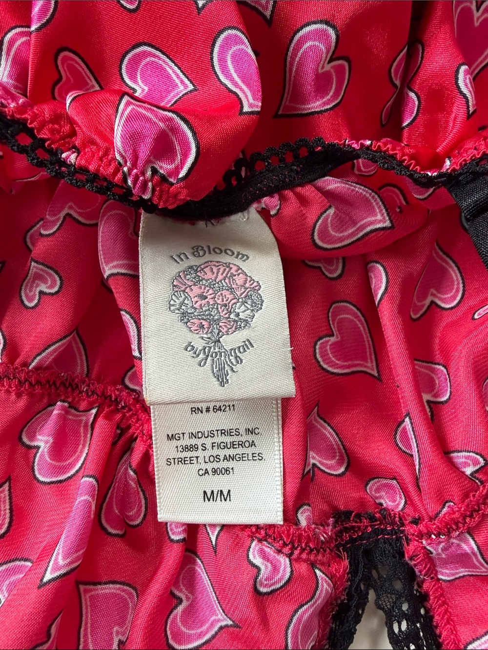 Pink Heart-Print Lace Trim Chemise - Picture 4 of 4